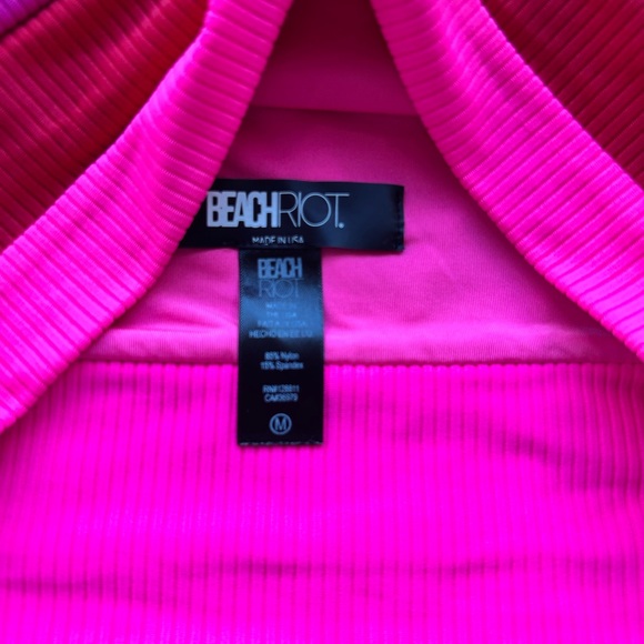 Beach Riot Ribbed Women's Pink and Red Intimate Set - Picture 3 of 4